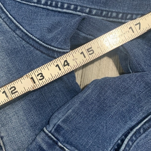 Hudson Fray Hem Sherpa Collar Medium Wash Stretch Denim Jacket Girls size M - Picture 9 of 10